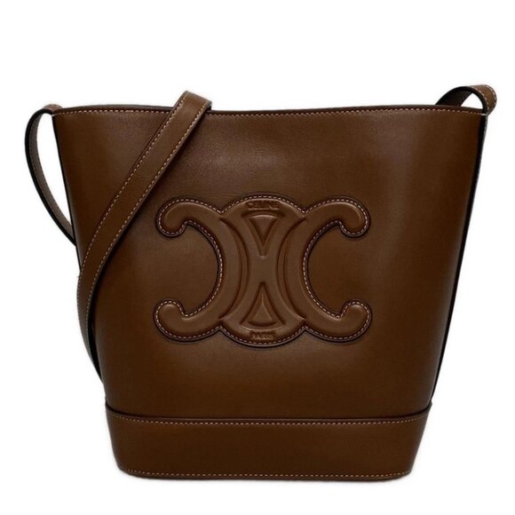Auth CELINE Small Bucket Cuir Triomphe 113783DU3.04LU Tan (Brown) - Shoulder Bag - Picture 1 of 14